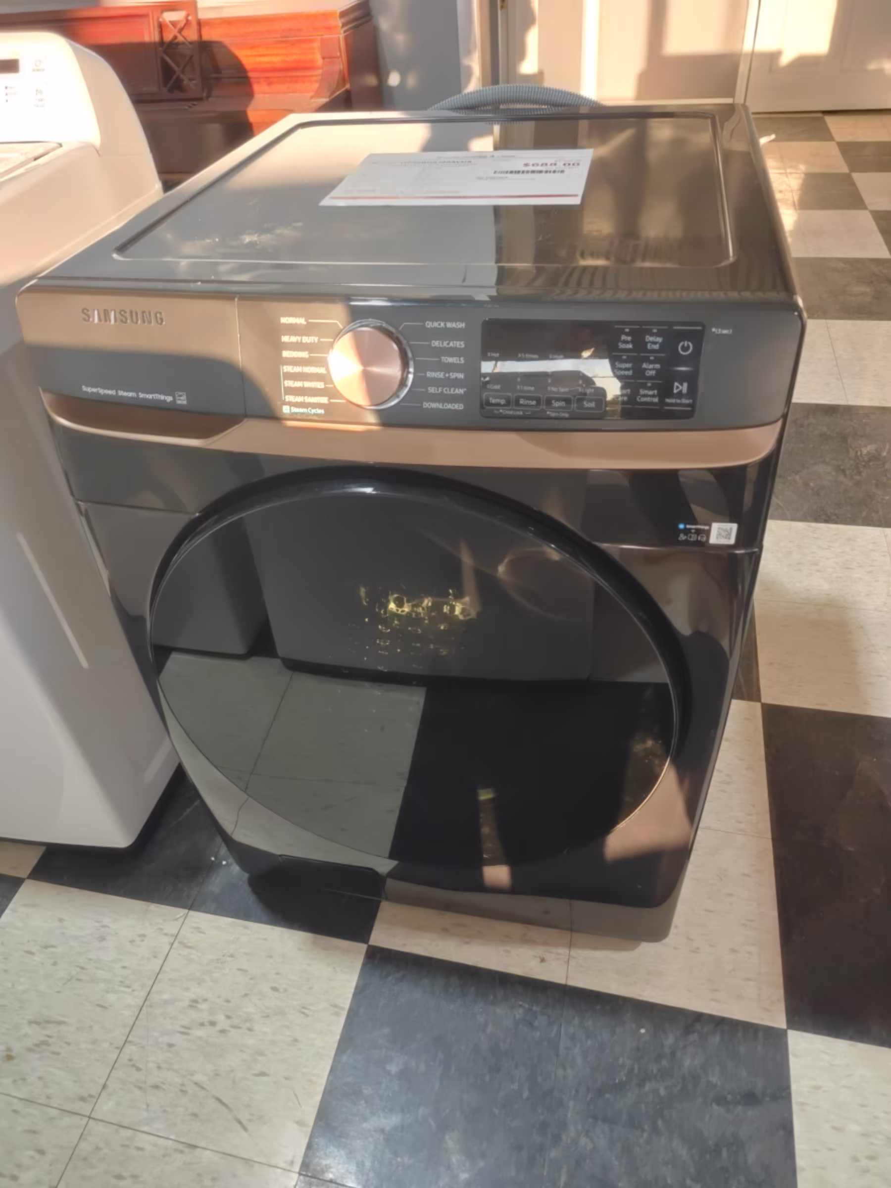 5.0 cu. ft. Extra Large Capacity Smart Front Load Washer with Super Speed Wash and Steam in Brushed Black