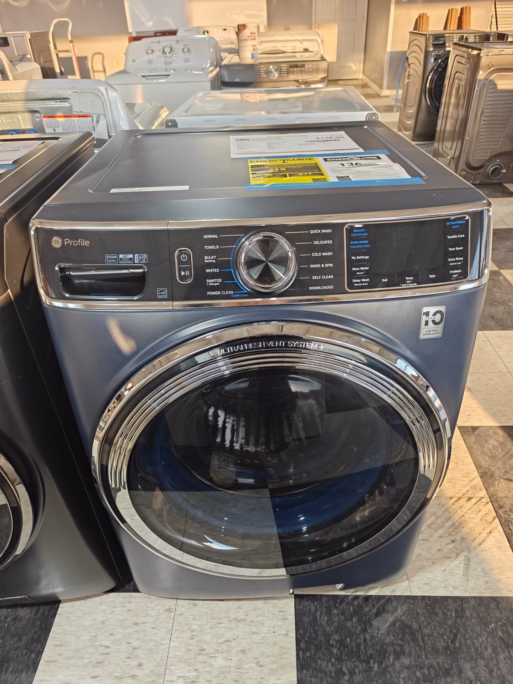 GE Profile™ 5.3 cu. ft. Capacity Smart Front Load ENERGY STAR® Washer with UltraFresh™ Vent System+ with OdorBlock™
