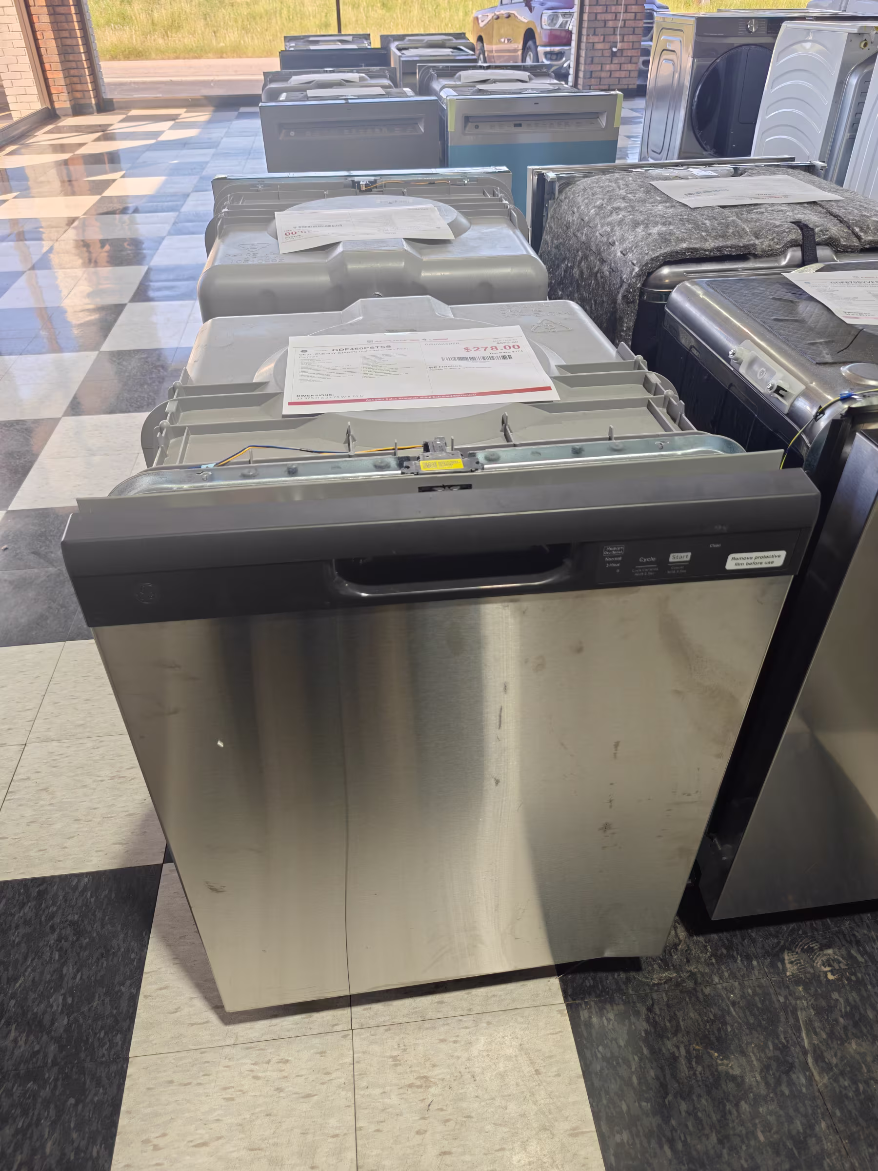 GE® ENERGY STAR® Dishwasher with Front Controls