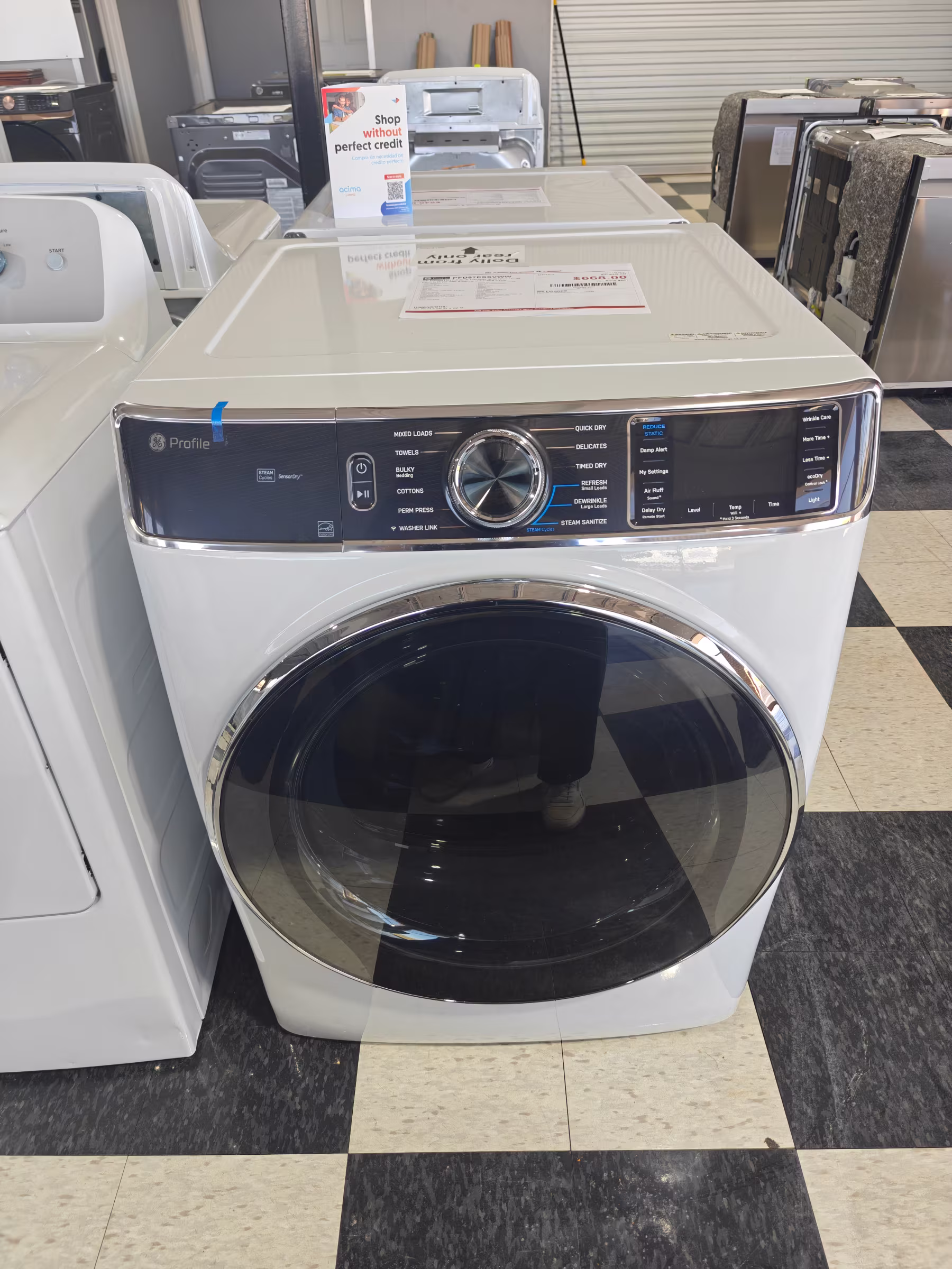 GE Profile™ 7.8 cu. ft. Capacity Smart Front Load Electric Dryer with Steam and Sanitize Cycle