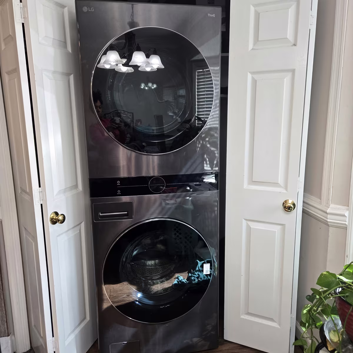 An LG WashTower from our floor, installed in a customer's laundry closet