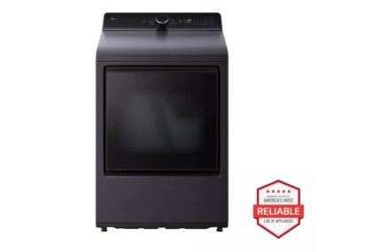 LG 7.3 cu. ft. Ultra Large Capacity Rear Control Electric Dryer with LG EasyLoad(TM) Door and AI Sensing DLE8400BE (a4lreeninvn4)